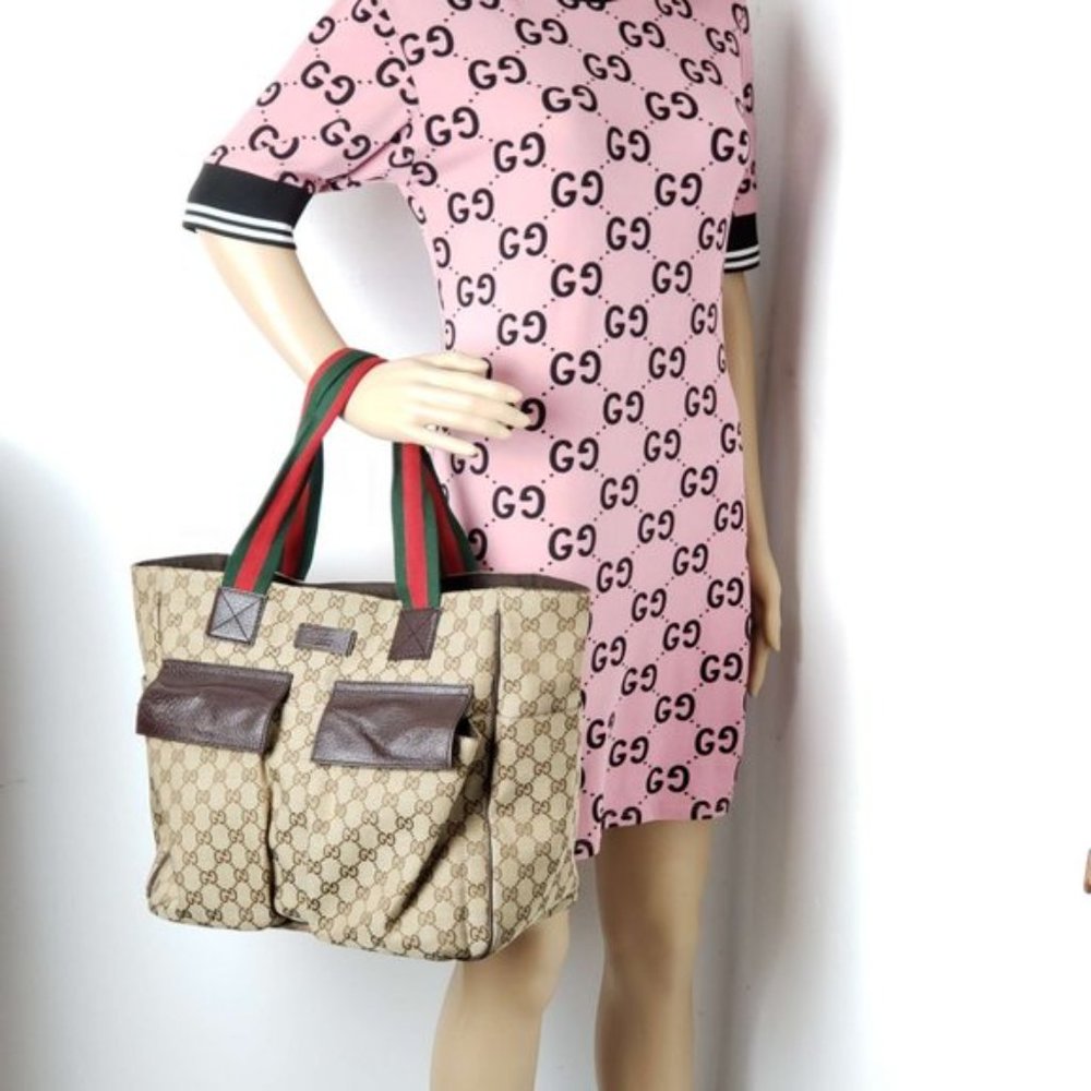 Authentic Gucci GG Canvas Tote Large Shoulder Bag - Picture 14 of 15